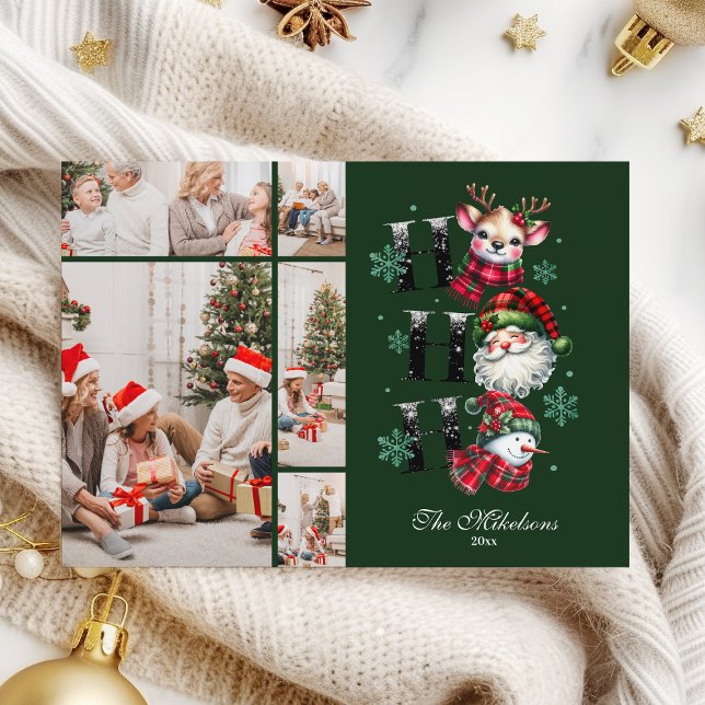  5 Foto Retro Gingham Santa & Amigos Navidad (Subido por el creador)