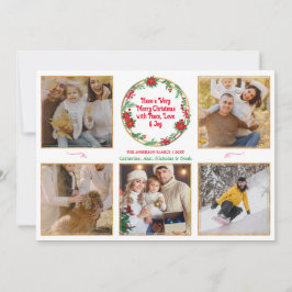 5 Fotografía familiar Tarjeta navideña moderna de 