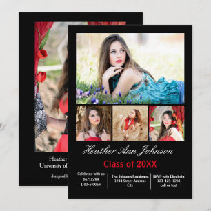 5 fotos de colección vertical - Invitación de grad