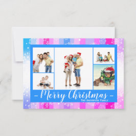 5 Fotos Nieve Colorida - Tarjeta de Navidad 3x5