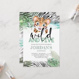 5 Invitación de cumpleaños a Lion Jungle Cute