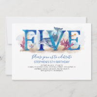 5 Invitación de cumpleaños Magia bajo el mundo mar