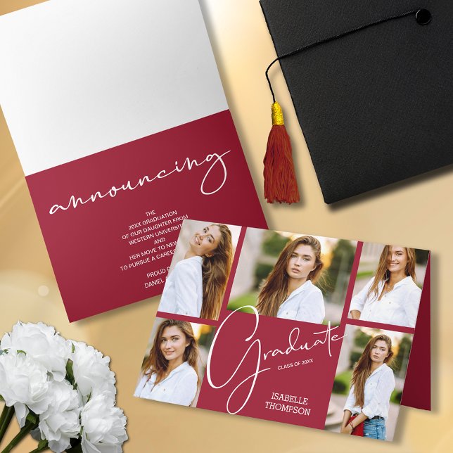 5 Invitación de Graduación de Crimson Foto (Subido por el creador)