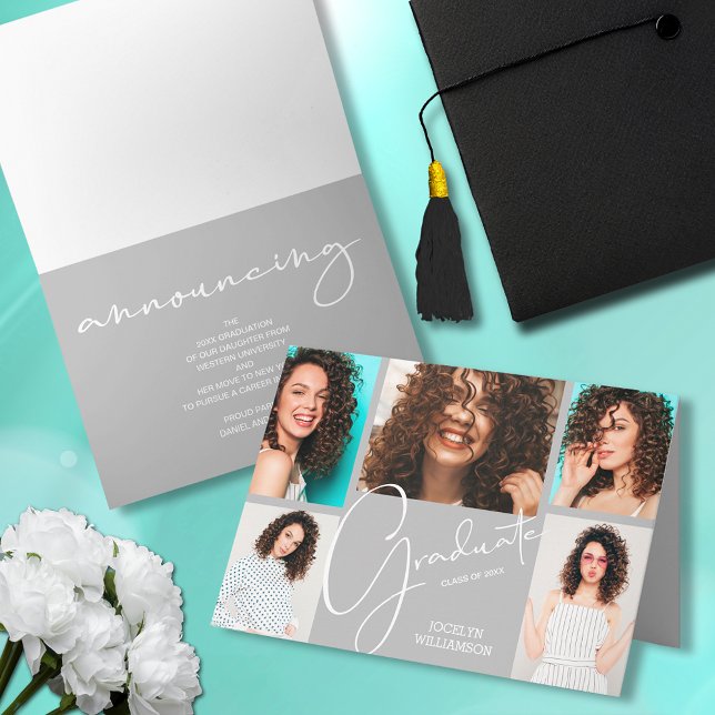 5 Invitación de graduación gris fotográfica (Subido por el creador)