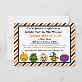 5 Jack o Lanterns - 3x5 invitación a la fiesta de 