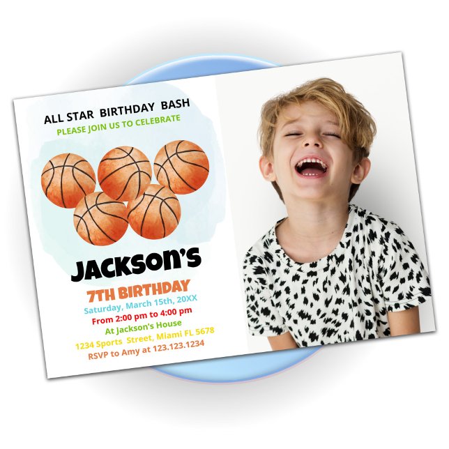 5 Naranjas de Baloncesto Invitaciones de cumpleaño (Subido por el creador)