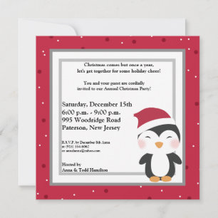 5 Navidades Gorra Penguin Invitación