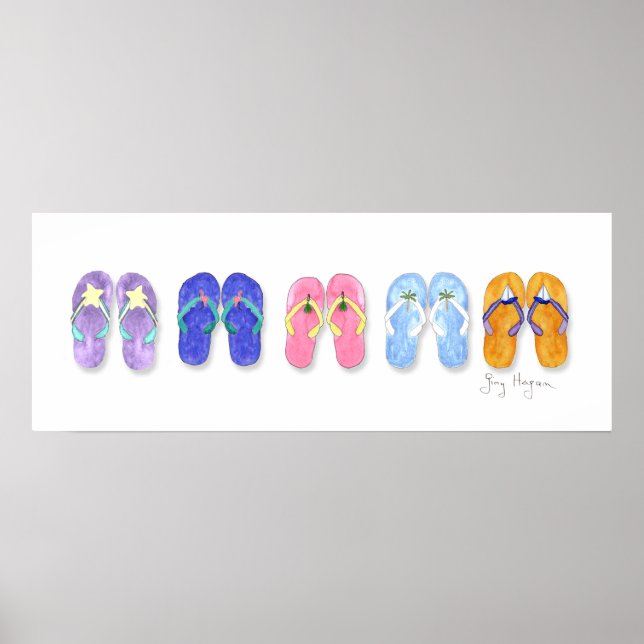 5 Pairs of Flip-Flops Posters & Prints (Frente)