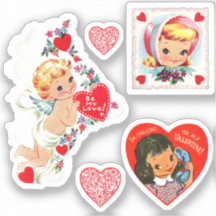 5 Pegatinas de Vintage/Retro Valentine