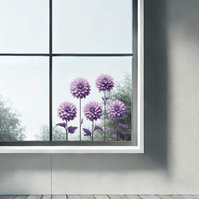 5 Pegatinas Lavender Dahlia (14": tamaños 7,5 - 12 (Brighten your view with a simple sticker or two.  )