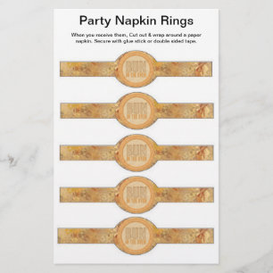 5 por hoja Anillos de Napkin de papel Baby Shower