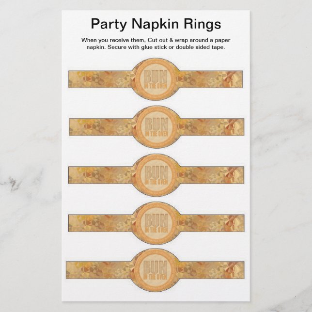 5 por hoja Anillos de Napkin de papel Baby Shower (Frente)