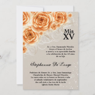 5 Rosas Naranjas 7 horas al día Invitación al cump