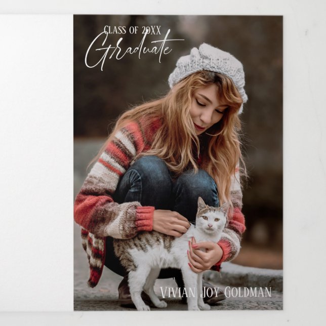 5 Tarjeta de graduación triple de fotos (Foto de portada)