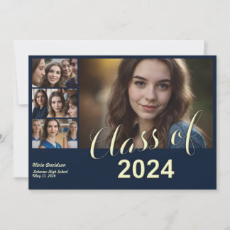 5 Tarjeta de Invitación plana de graduación fotogr