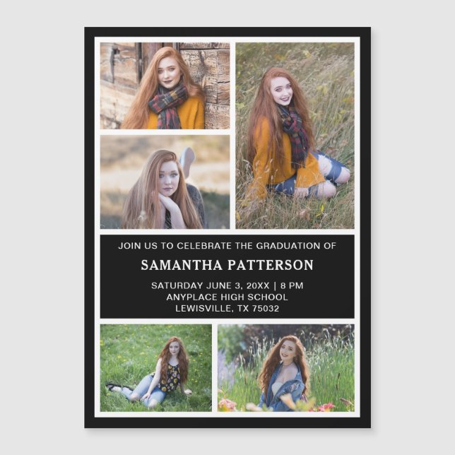 5 Tarjeta magnética de invitación a graduación de  (Anverso)