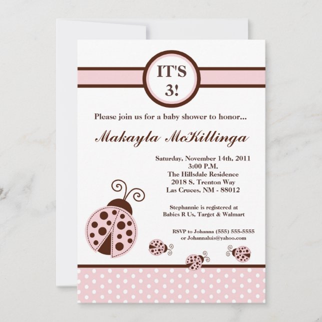 5 TRIPLETS 70x7 Invitación de Baby Shower a la Dam (Anverso)
