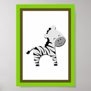 5 X7 Zebra Jungla Arte de Pared Animal