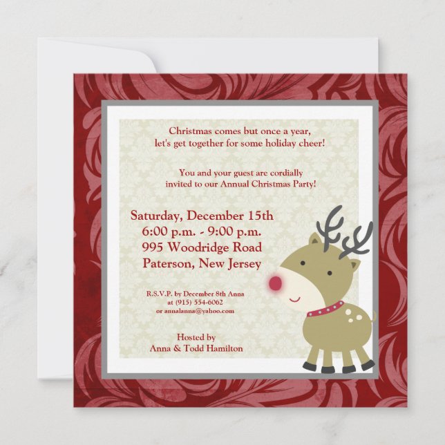 5 x 5 Invitación a renos (Anverso)