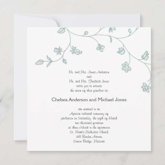 5 X 5 Invitación de BODA (Anverso)
