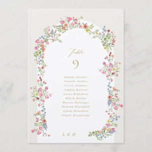 5 X 7 arco floral Nombres de invitados Número de m