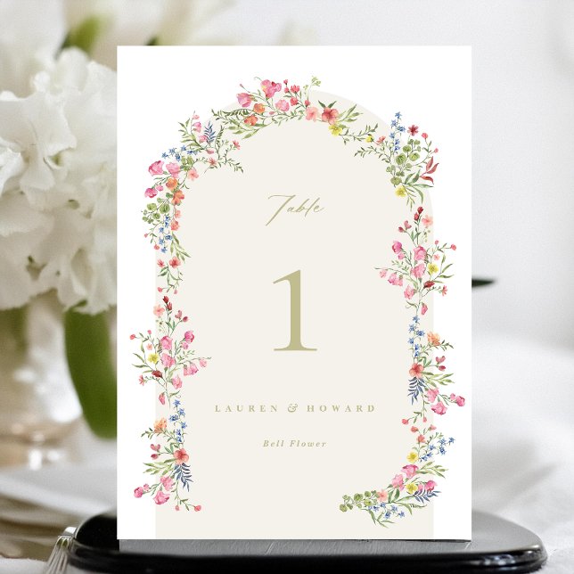 5 X 7 Boda arca floral delgada Número de tabla (Subido por el creador)
