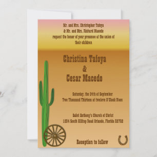 5 x 7 Boda Invitación a la rueda del vagón/zapato