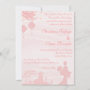 5 x 7 Boda Invitación Jardín Oriental