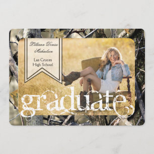 5 x 7 Cazadores Camo Camouflage Invitación Senior