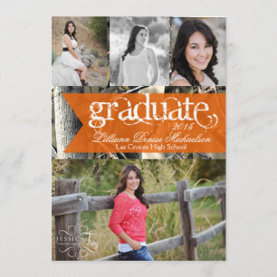 5 x 7 Cazadores Camo Camouflage Invitación Senior