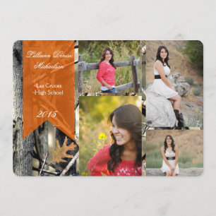 5 x 7 Cazadores Camo Camouflage Invitación Senior