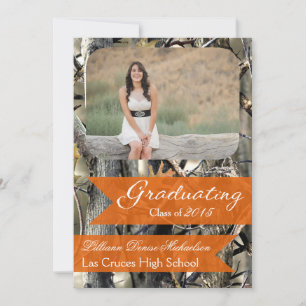 5 x 7 Cazadores Camo Camouflage Invitación Senior