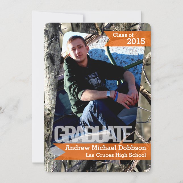 5 x 7 Cazadores Camo Camouflage Invitación Senior (Anverso)