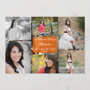 5 x 7 Cazadores Camo Camouflage Invitación Senior