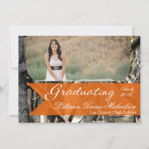 5 x 7 Cazadores Camo Camouflage Invitación Senior