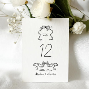 5 X 7 Cinta moderna Doodle Boda Número de tabla