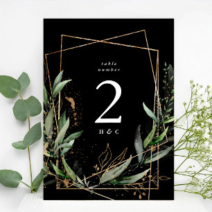 5 x 7 Eucalyptus de oro Negro Número de tabla Prem