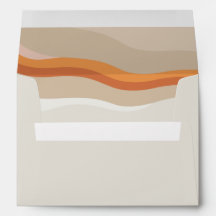 5 x 7 Funky Retro Naranja Peach Desert Disco Boda