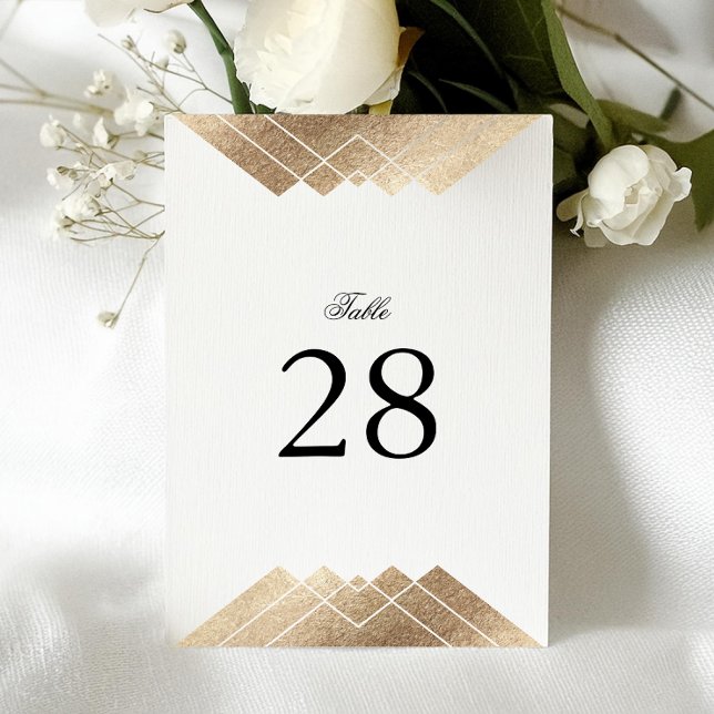5 x 7 Gatsby de oro blanco Boda Números de tabla (Subido por el creador)