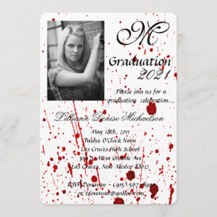 5 x 7 Graduación Parte Invitación Vampa de manchas