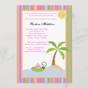 5 x 7 Gril Sweetpea en la invitación de Pod Baby S