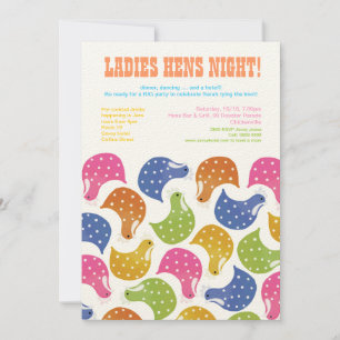 5 X 7 Hens Noche Bachelorette Invitación a la Boda
