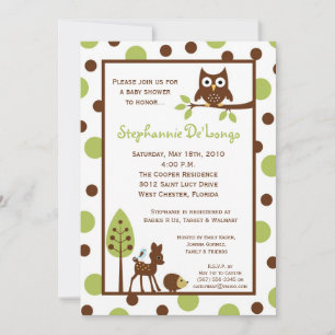 5 x 7 Invitación a Baby Shower para animales de bo