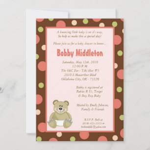 5 x 7 Invitación a Baby Shower para animales del z