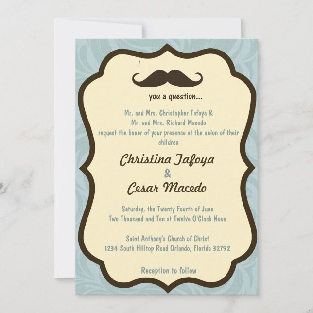 5 x 7 Invitación a la boda te molesto una pregunta (Anverso)
