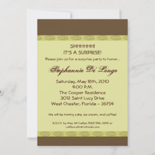 5 x 7 Invitación al cumpleaños de la hoja verde de