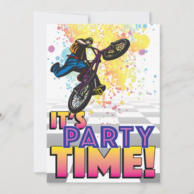 5 X 7 Invitación de cumpleaños BMX (Anverso)