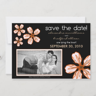 5 x 7 Invitación de guardar/fecha con flores de ce