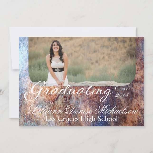 5 x 7 Invitación superior Rusto Metalizado de acer (Anverso)