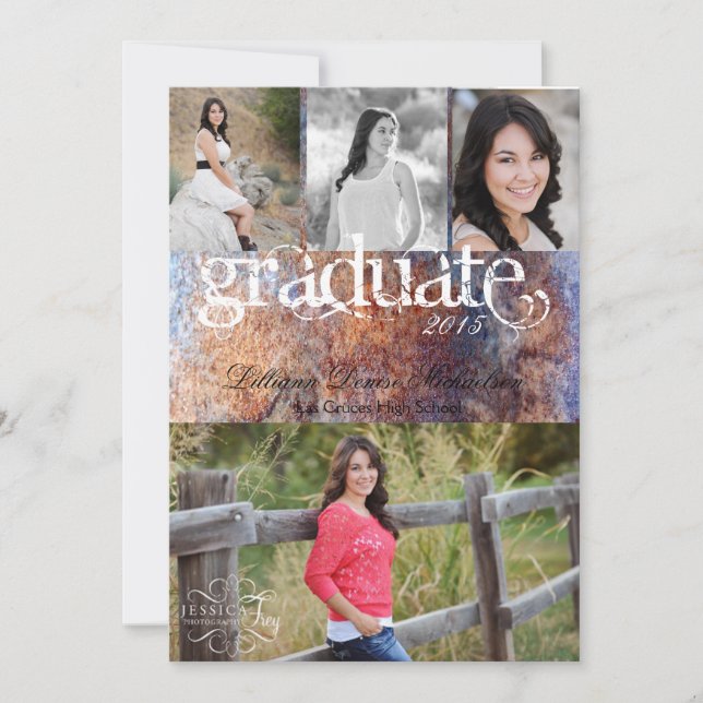 5 x 7 Invitación superior Rusto Metalizado de acer (Anverso)